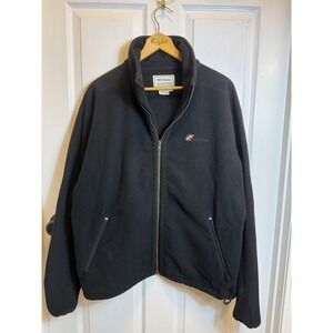 McAlister Heritage Men's Large Hunting Bomber Coat Black Fleece Heavy Duty Zip